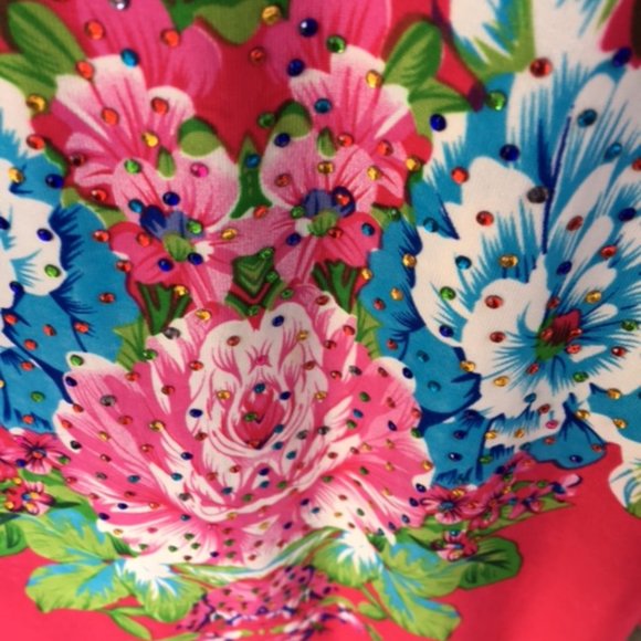 Stunning, Funky, Hot Pink, Artistic, Chinese designer top NWOT, on Steroids! L - Picture 3 of 5